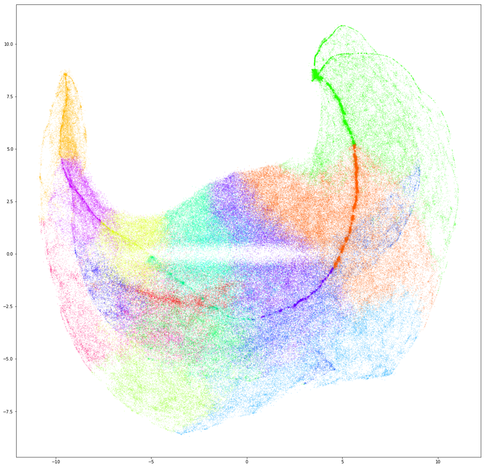 2D UMAP projection